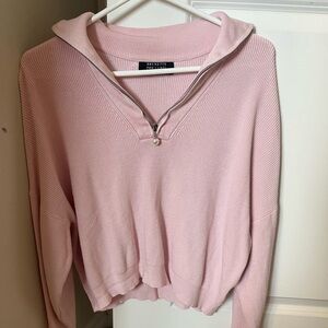 Brunette The Label Pink Collared Sweater